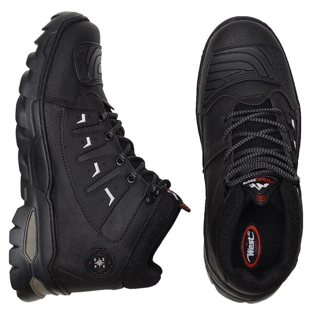 Bota Coturno Adventure Motoqueiro Reforçada Biqueira Preto