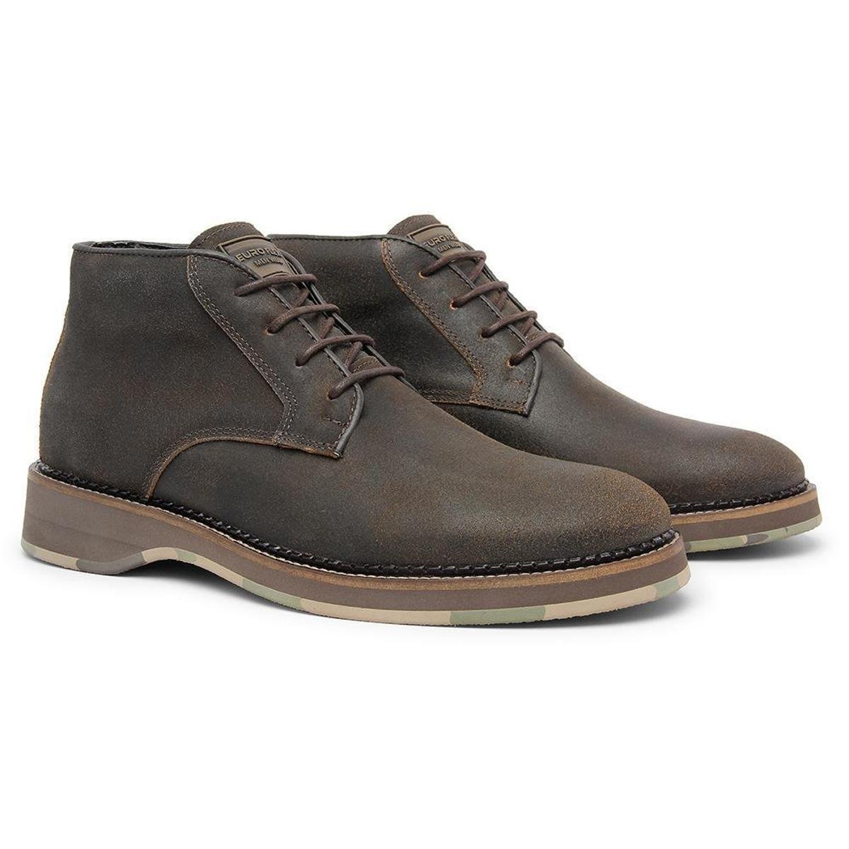 Bota Coturno Ankle Boot Masculina Couro Conforto Casual - Marrom Escuro Menor preço em Bota Coturno Ankle Boot Masculina Couro Conforto Casual - Marrom Escuro