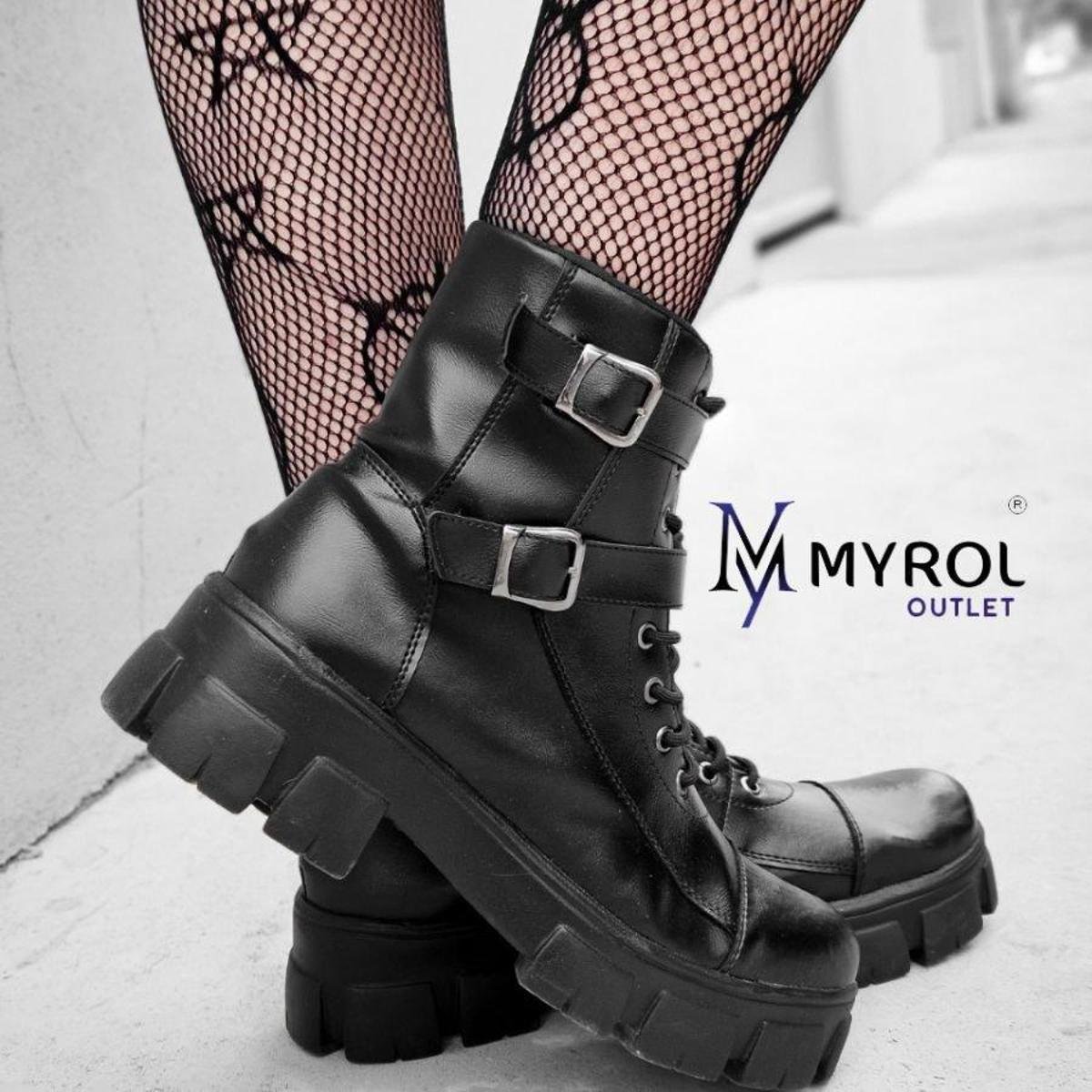 Coturno Militar Coturno Feminino Rockeira Bota Feminina Tratorada