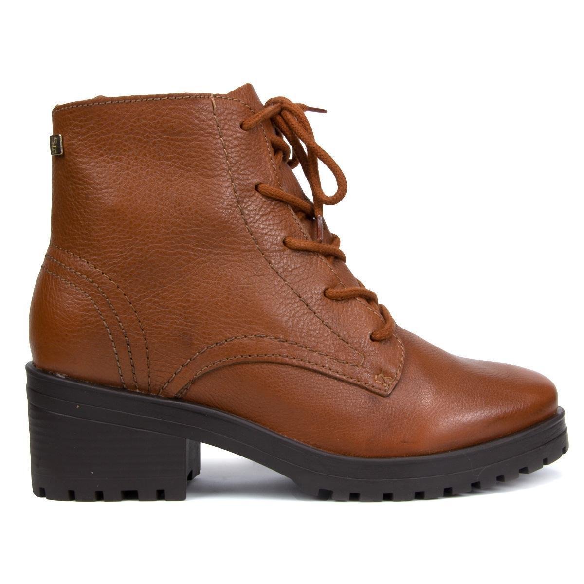 Bota Coturno Bottero 349101 Couro Feminino - Marrom | Zattini