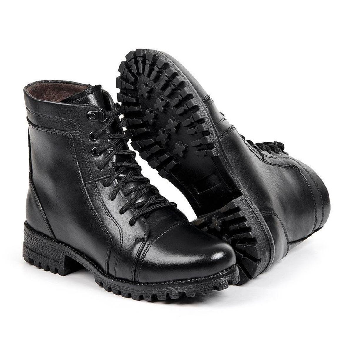Bota Coturno Calçadonet Couro Legítimo Feminino Menor preço em Bota Coturno Calçadonet Couro Legítimo Feminino
