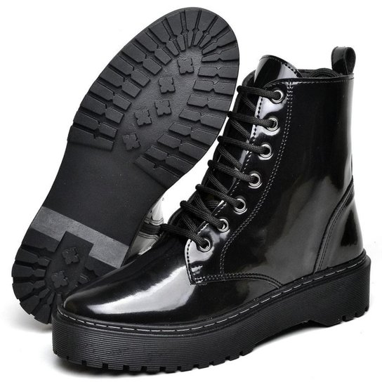 Bota Coturno Cano Curto Confortável Linda Blogueira Feminina