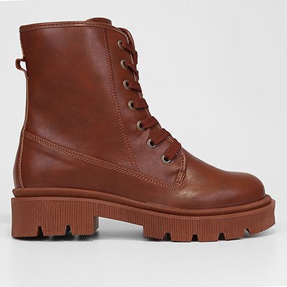 Bota Coturno Cano Curto Mooncity Tratorada Feminina - Feminino