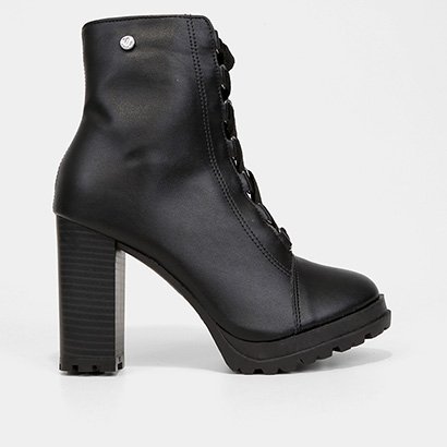 Bota Coturno Cano Médio Via Uno Salto Grosso Tratorada Feminina - Feminino