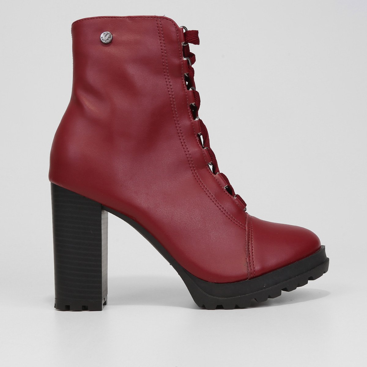 Bota Feminina Coturno Vinho Verniz Bota Feminina Bota Coturno