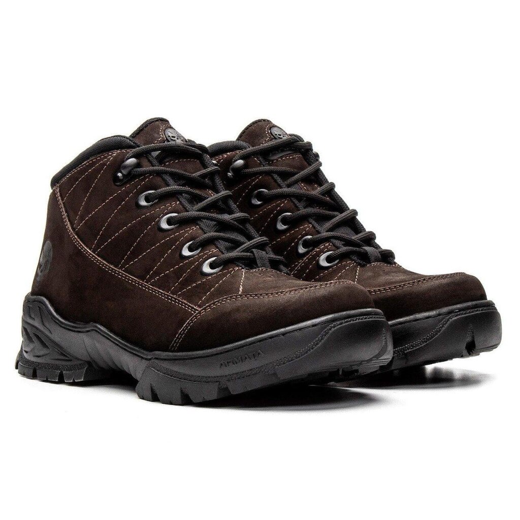 Bota Coturno  Casual Em Couro Cross Armata