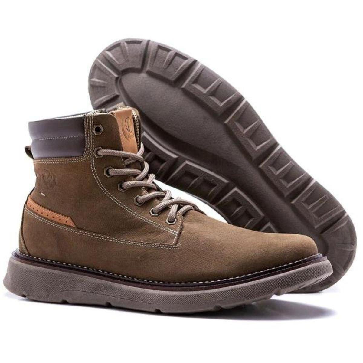 Bota Coturno Casual Masculino Feito em Couro Confortável Menor preço em Bota Coturno Casual Masculino Feito em Couro Confortável