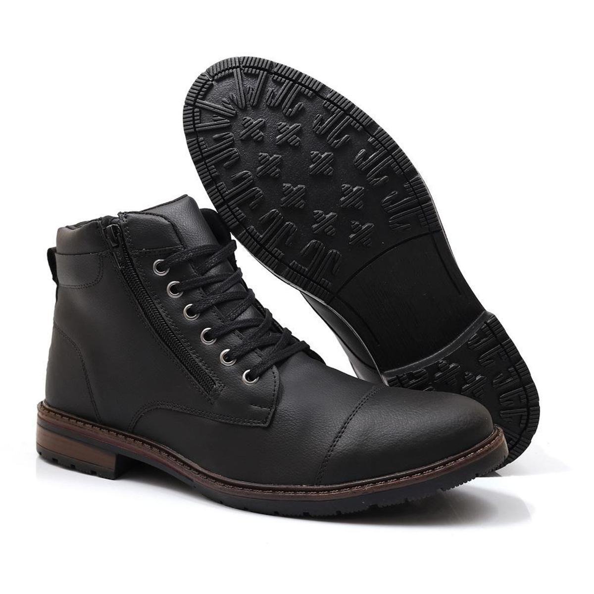 Bota Coturno Casual Social Masculina Botina Cano Curto Zíper Lateral Menor preço em Bota Coturno Casual Social Masculina Botina Cano Curto Zíper Lateral