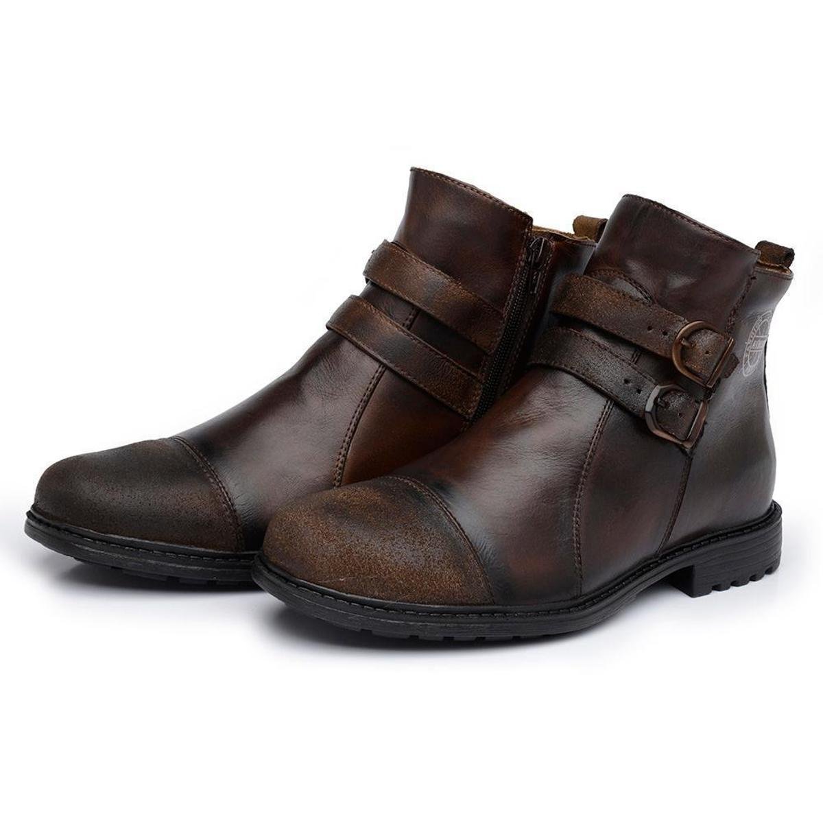 Bota Coturno Couro Avalon Zetas Masculina - Marrom Menor preço em Bota Coturno Couro Avalon Zetas Masculina - Marrom