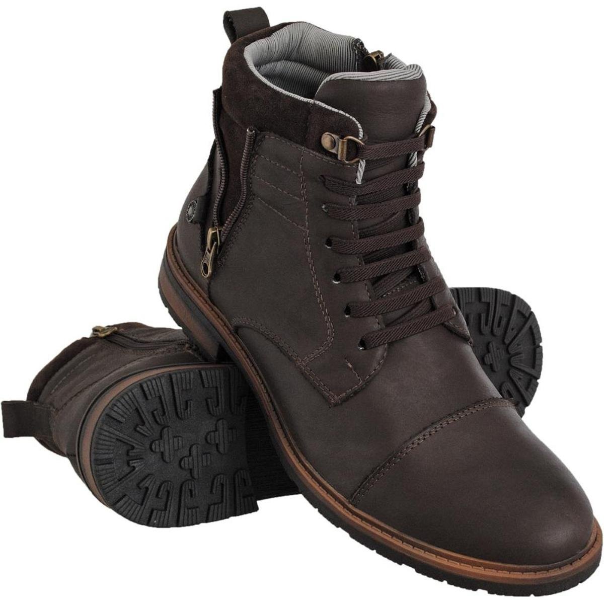 Bota Coturno Couro EuroFlex Moderno Masculina - Café é ruim? Bota Coturno Couro EuroFlex Moderno Masculina - Café é boa?