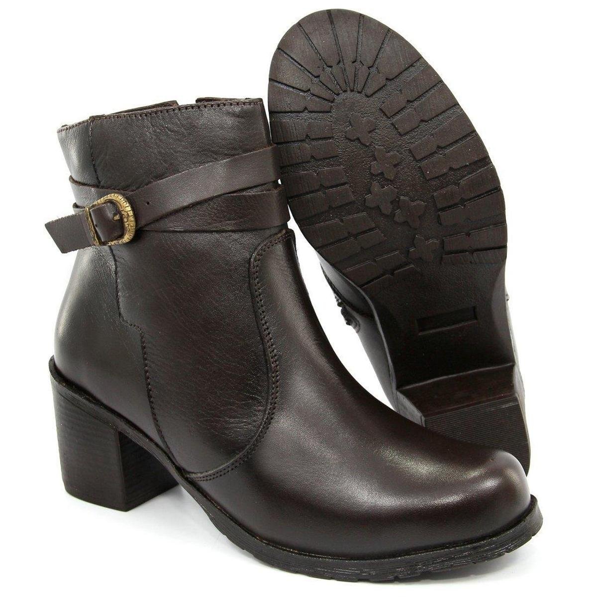 bota de couro feminina confortavel