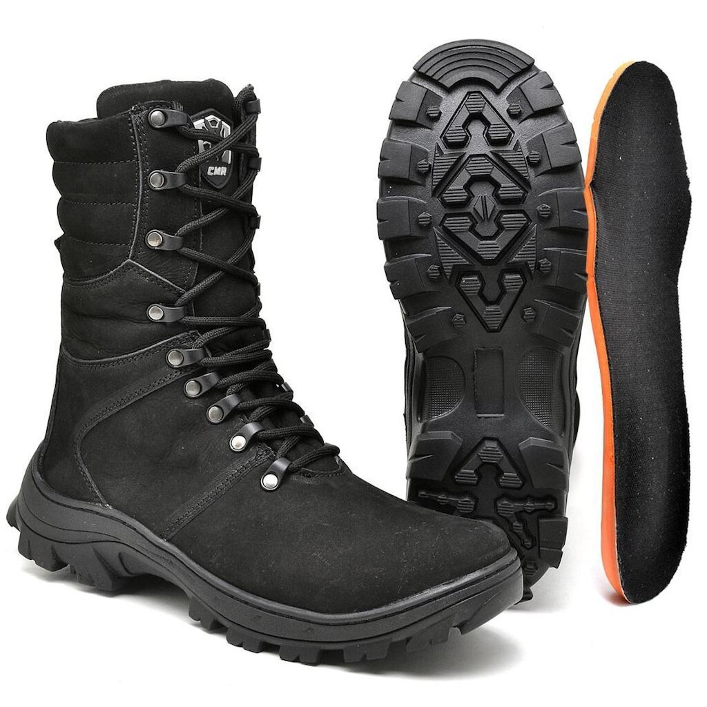 Bota Coturno Couro Masculina Adventure Areia Cano Longo Blinke