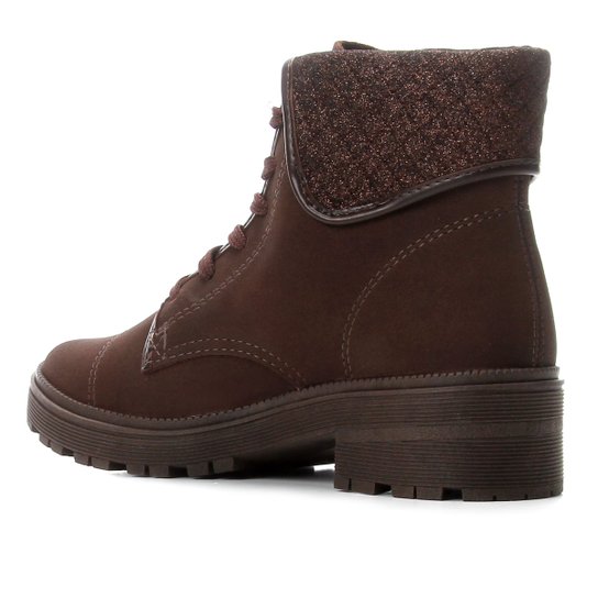 Bota Cano Alto Com Brilho Bota Coturno Dakota Brilho Cano Alto Feminina - Marrom | Zattini