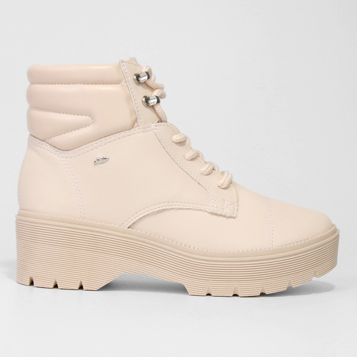 Bota Coturno Dakota Cano Médio Feminina - Off White Menor preço em Bota Coturno Dakota Cano Médio Feminina - Off White