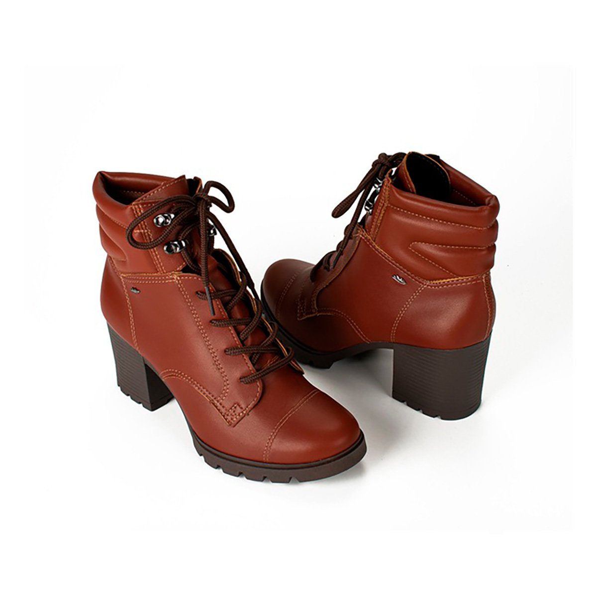 Bota Coturno Dakota Salto Alto Tratorada Feminina - Marrom Menor preço em Bota Coturno Dakota Salto Alto Tratorada Feminina - Marrom