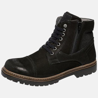 Bota Coturno Em Couro Mega Boots 6031 Preto