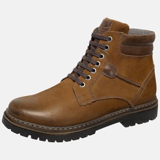 Bota Coturno Em Couro Mega Boots 6032 Taupe-cafe