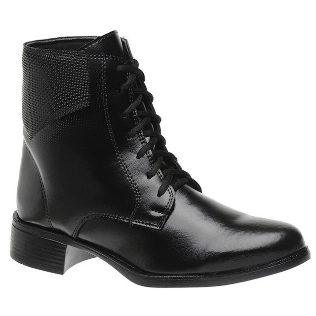 Bota Coturno Feminina Cadarço Cano Curto Inverno Confortável