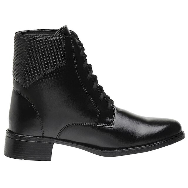 Bota Coturno Feminina Cadarço Cano Curto Inverno Confortável