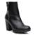 Bota Coturno Feminina Couro Zíper Cano Médio Lisa Casual - Preto