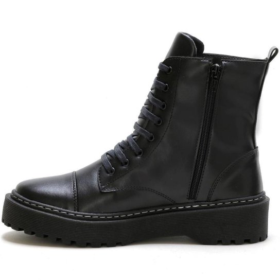 Bota Coturno Feminina Forms Solado Tratorado