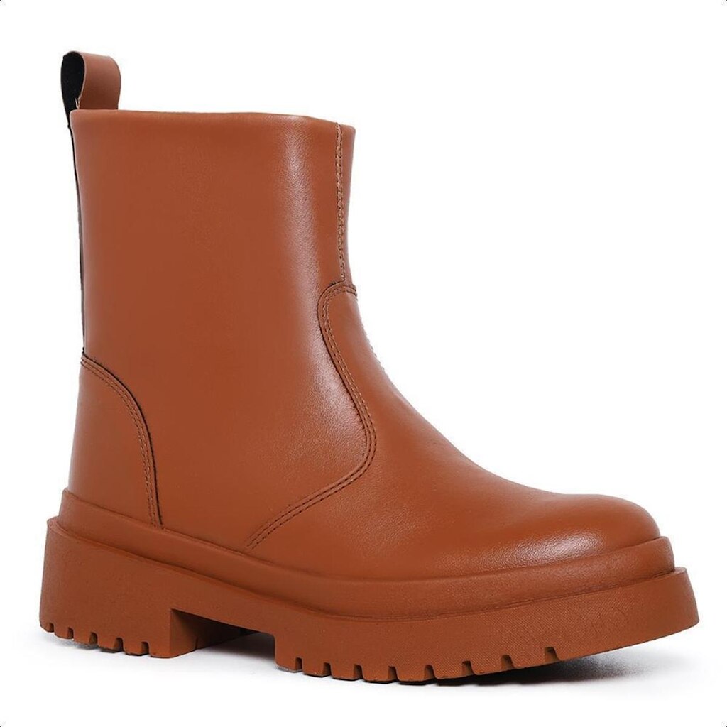 Bota Coturno Feminina Solado Tratorado Zíper Conforto