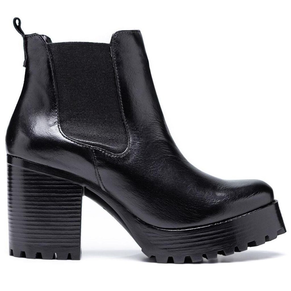 Bota Coturno Feminina Tratorada Bota Chelsea Cano Médio Elástico Casual