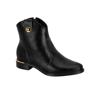 Bota Coturno Feminina Vizzano Salto Baixo Cano Curto