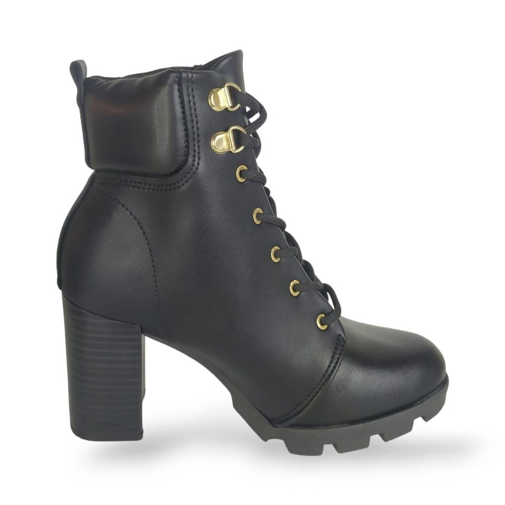 Bota Coturno Feminino Beira Rio Cano Curto Salto Alto