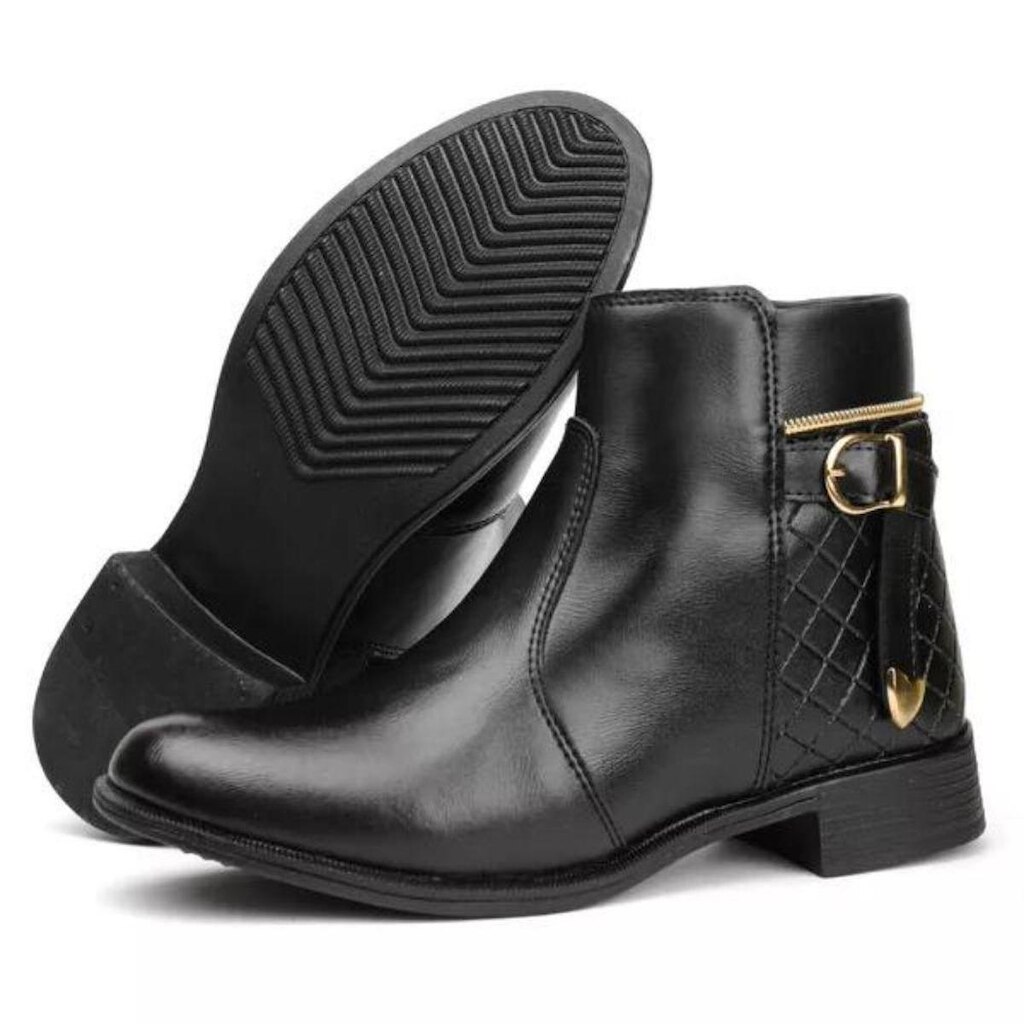 Bota Coturno Feminino Botinha Cano Curto Conforto