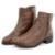 Bota Coturno Feminino Cano Curto Couro Com Ziper 8001 - Nutella