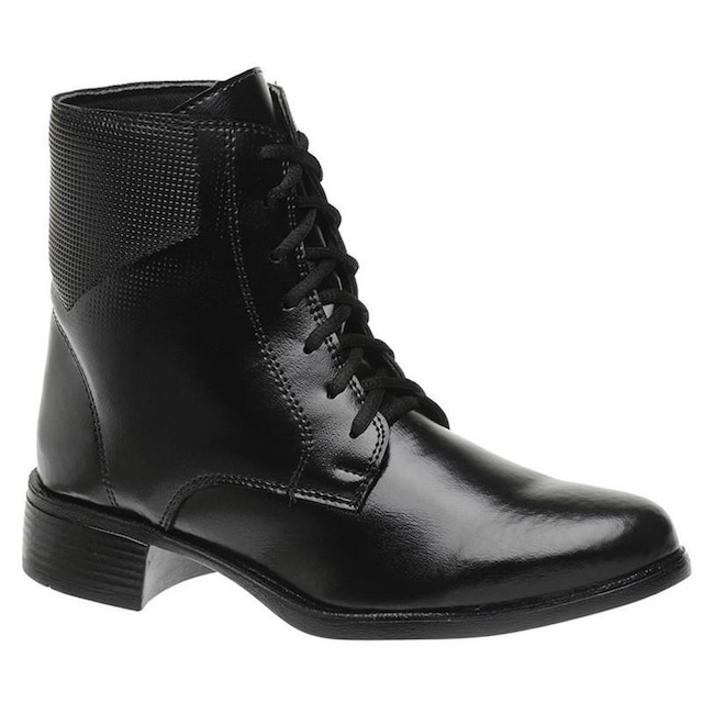 Bota Coturno Feminino Cano Médio Tratorada De Amarrar 6011