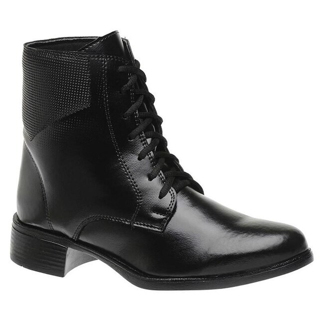 Bota Coturno Feminino Cano Médio Tratorada De Amarrar 6011
