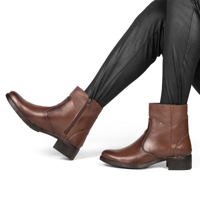 Bota Coturno Feminino Cano Médio Tratorada De Amarrar 6031