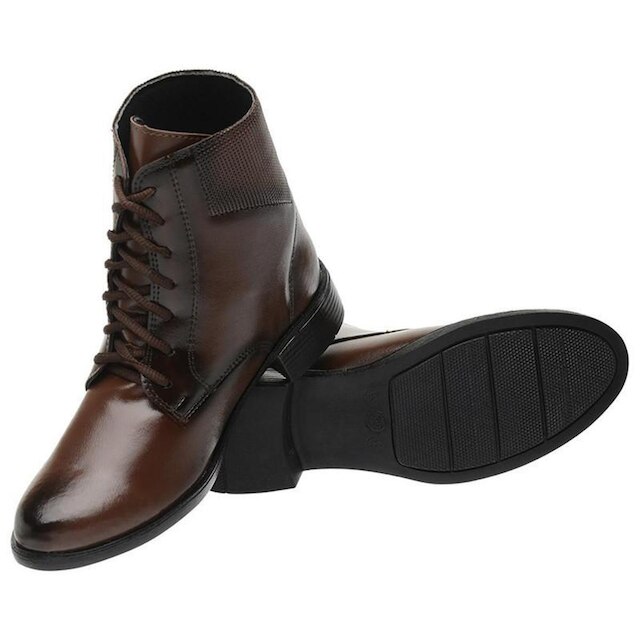 Bota Coturno Feminino Cano Médio Tratorada Fashion Moda Blogueira 6011