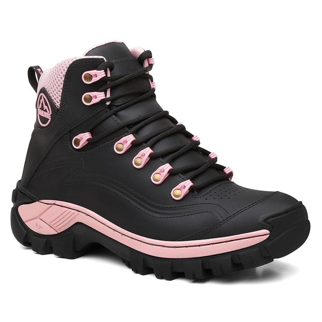 Bota Coturno Feminino Chicago Em Couro Trekking Aventura Trilha Reforçado C.A.