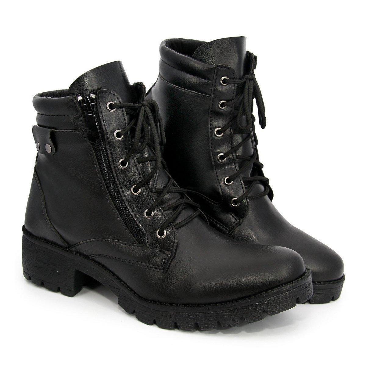 Bota Coturno Feminino Conforto Flex Couro Macio Menor preço em Bota Coturno Feminino Conforto Flex Couro Macio
