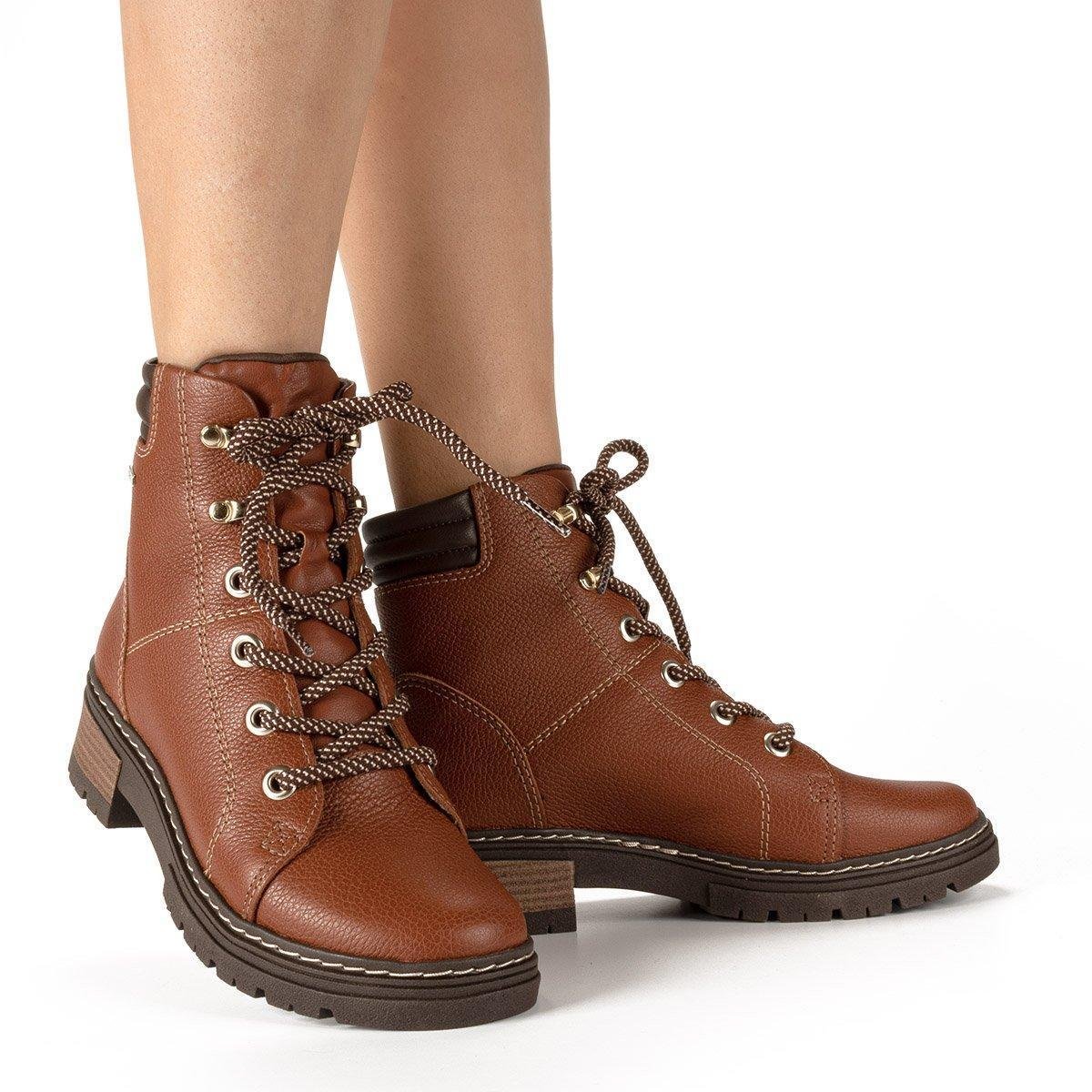 Bota coturno feminino Dakota G4381 - Marrom Claro Menor preço em Bota coturno feminino Dakota G4381 - Marrom Claro