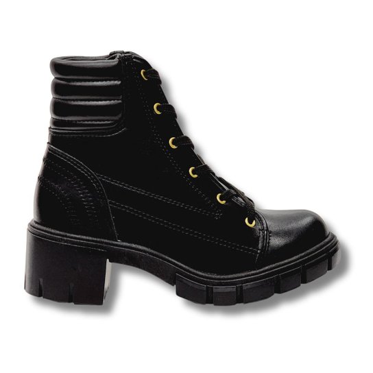 Bota Coturno Feminino Moleca Cano Baixo Salto Médio Conforto Zattini