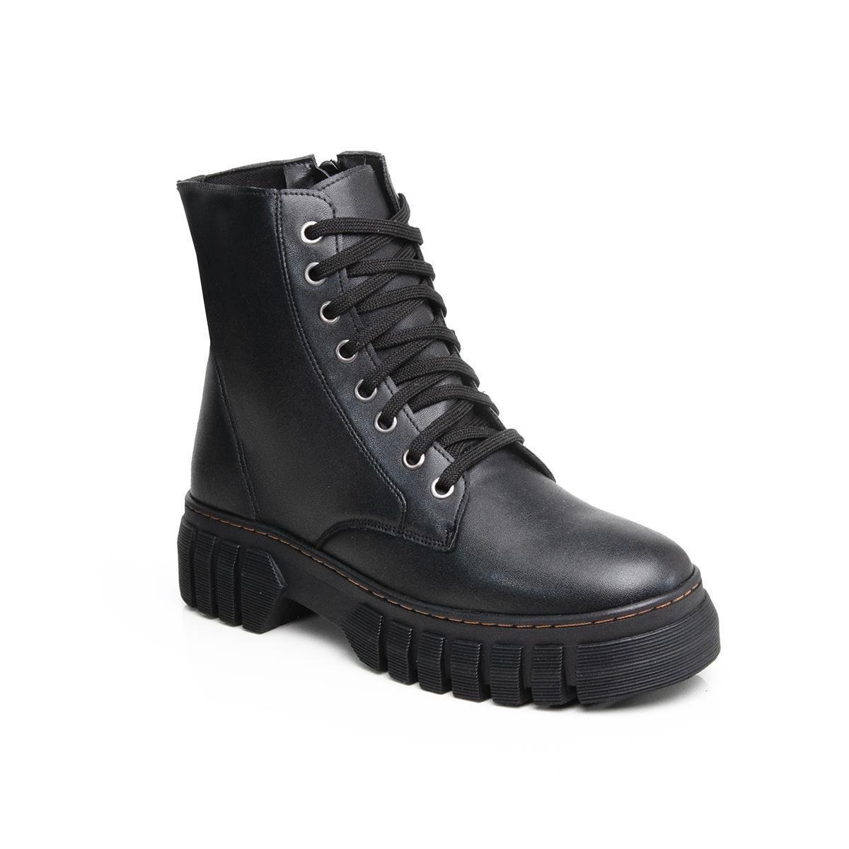 Bota Coturno Feminino Rasteira Conforto Preta e Menor preço em Bota Coturno Feminino Rasteira Conforto Preta e