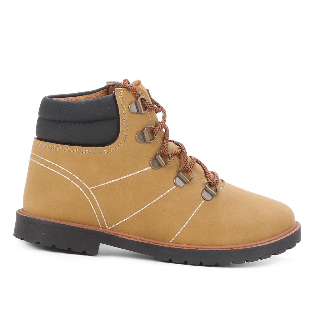 Bota Coturno Infantil Klin Rock Masculina - Caramelo Menor preço em Bota Coturno Infantil Klin Rock Masculina - Caramelo