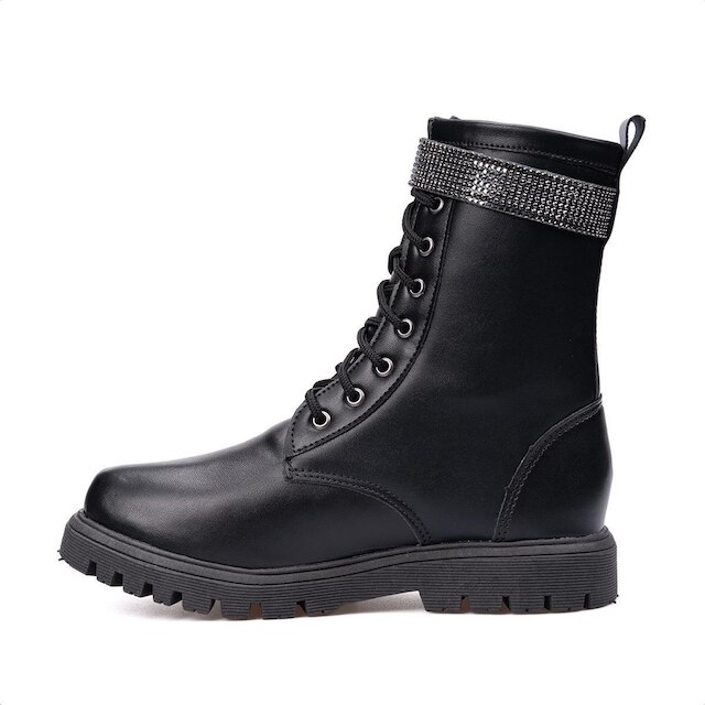 Bota Coturno Infantil Menina Cano Alto Longo Tira De Strass