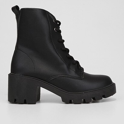 Bota Coturno Look Fashion Cano Médio Feminina - Feminino