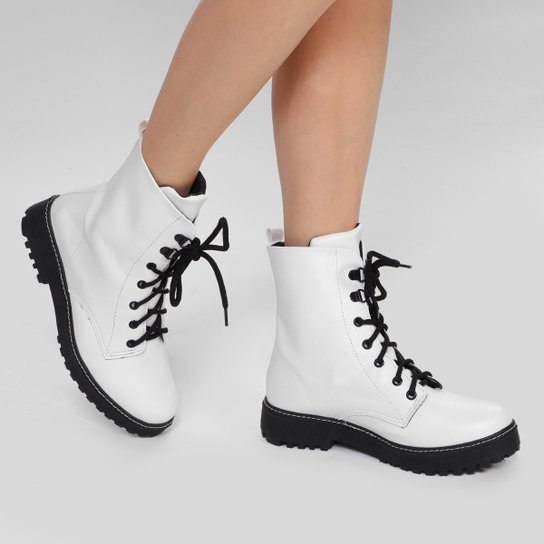 Bota Coturno Look Fashion Tratorada Feminina