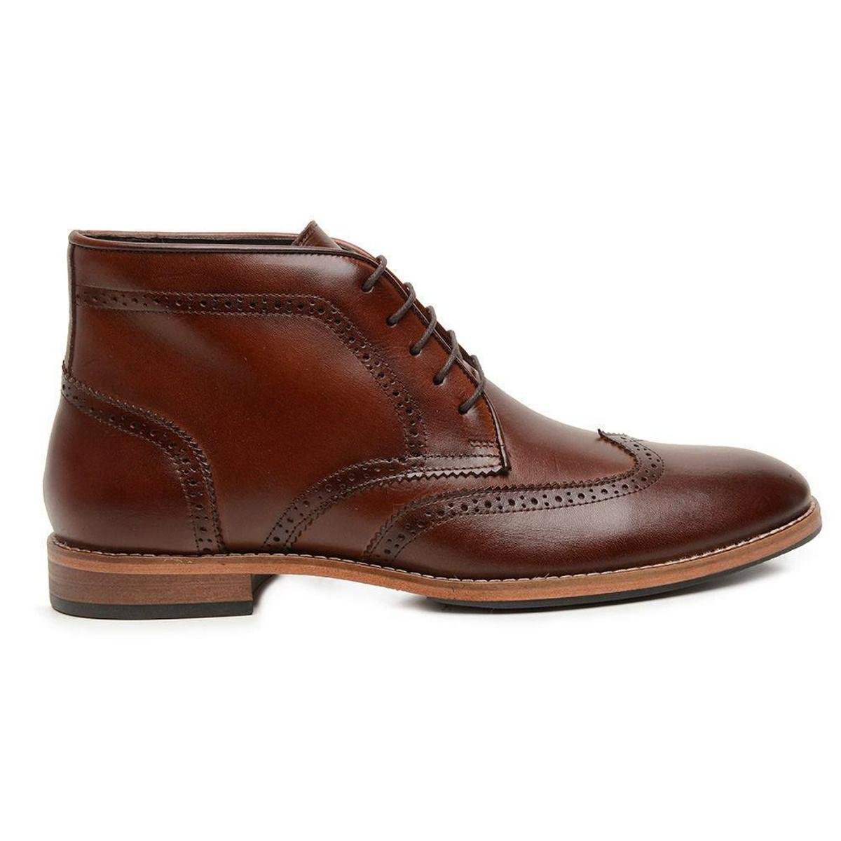 Bota Coturno Marrom Masculina Confort - Marrom Menor preço em Bota Coturno Marrom Masculina Confort - Marrom