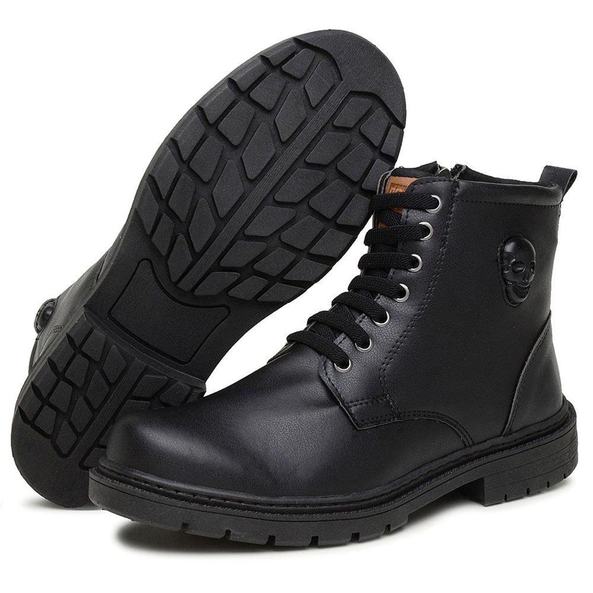 Bota Coturno Masculina Casual zíper Lateral Rovetto Caveira Menor preço em Bota Coturno Masculina Casual zíper Lateral Rovetto Caveira