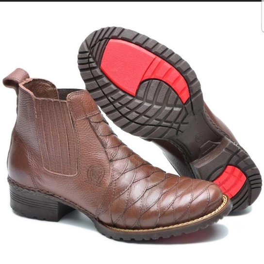 Bota Coturno Masculina Country Cano Curto Escamada Texana