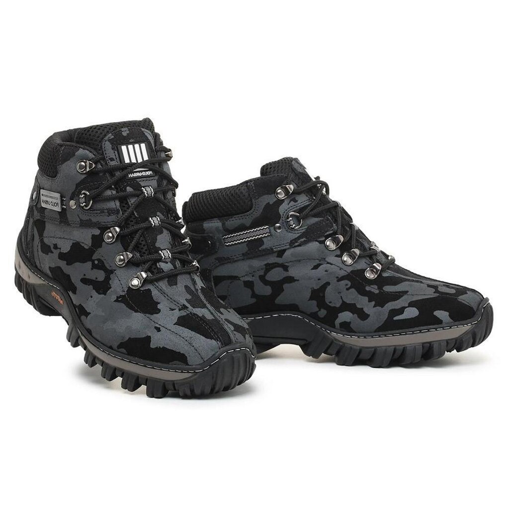Bota Coturno Masculina Dz Couro Legitimo Edição Camuflada Conforto Trabalho Dia a Dia
