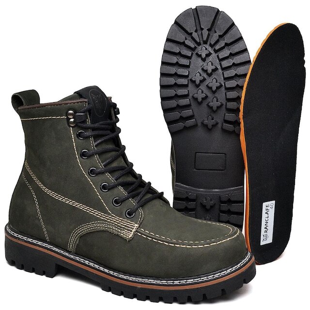 Bota Coturno Masculina Ranclafe em Couro Nobuk