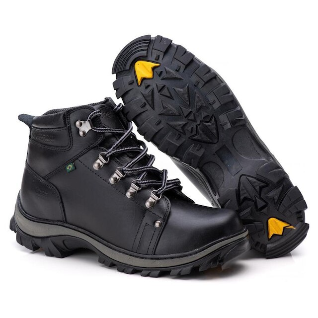 Bota Coturno Masculino Adventure Couro Palmilha em Gel